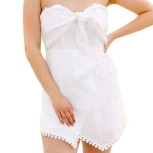 One and Only Collective White  Bow Front Strapless Romper